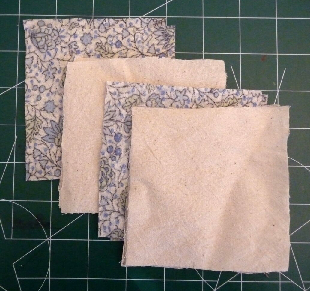 4 squares of fabric overlappping