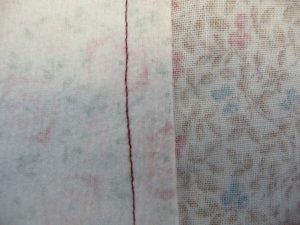 Back view of flat felled seam sewn with M6 felling foot